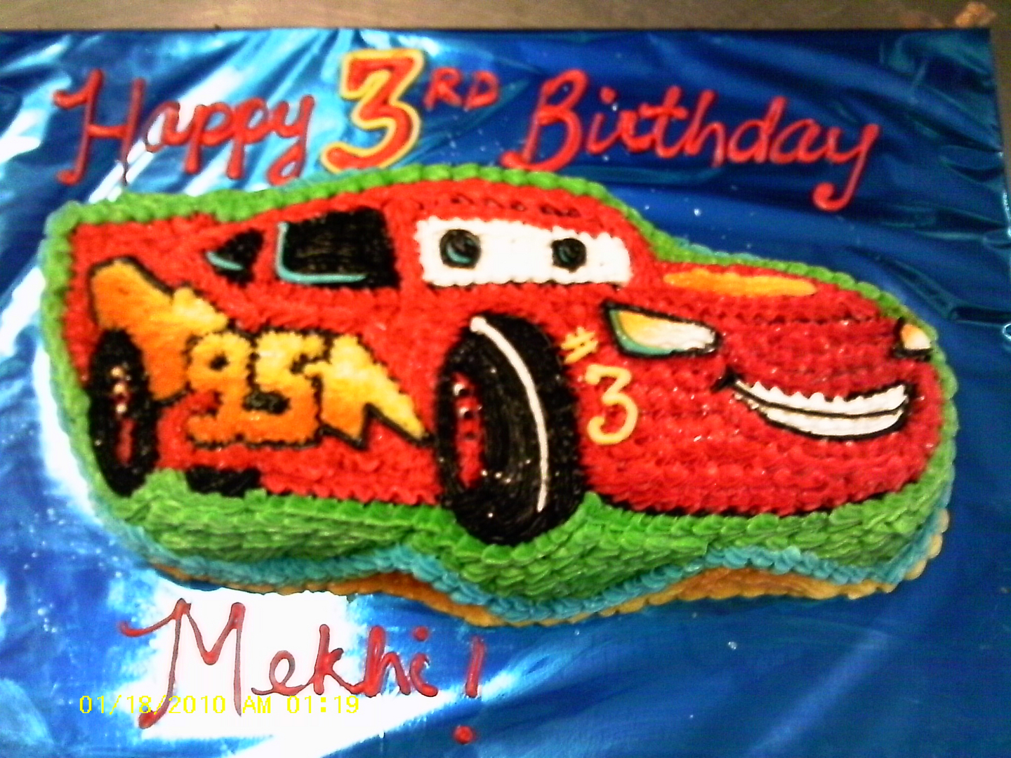 Lightning McQueen 3D birthday cake