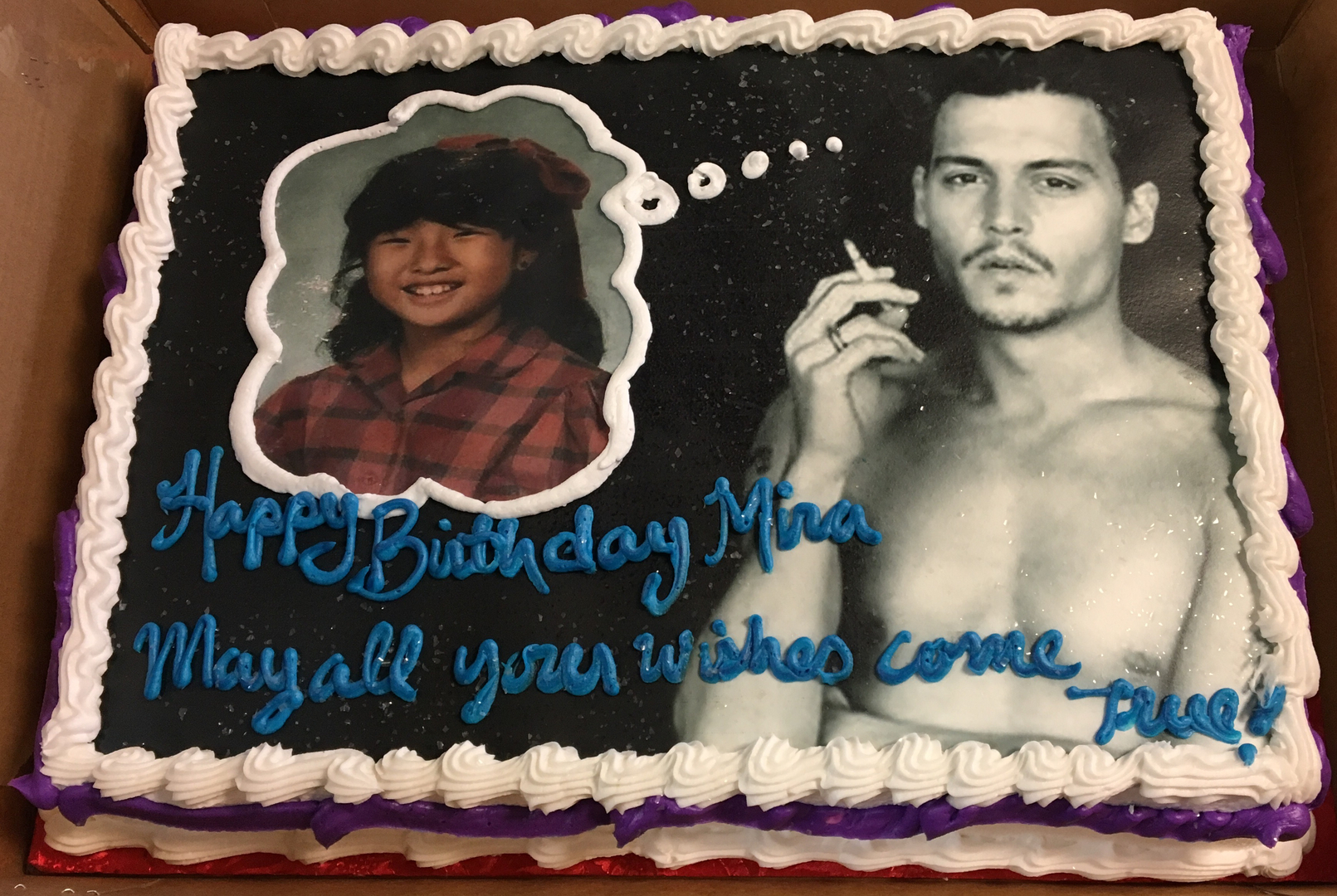 Custom edible photo cake